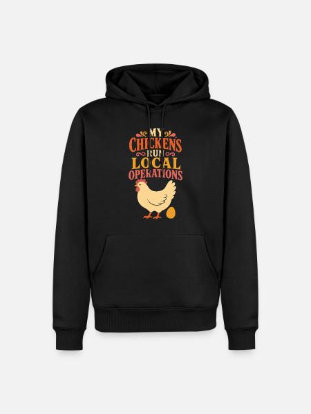 My Chickens Run Local Operations - Männer Premium Bio Hoodie - Schwarz