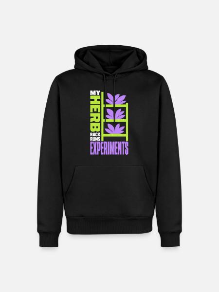 Kräuterregal – My Herb Rack Runs Experiments - Männer Premium Bio Hoodie - Schwarz