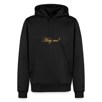 Umarme mich! - Männer Premium Bio Hoodie - Schwarz - Vorne - Nico (187cm)