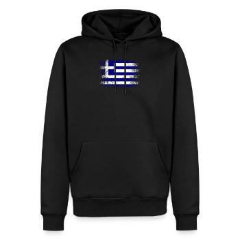 Grèce Drapeau grec Vintage - Sweat à capuche Premium bio Homme - noir - Devant - Nico (187cm)