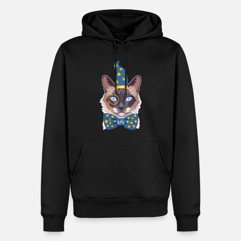 le chat magicien - Sweat à capuche Premium bio Homme - noir
