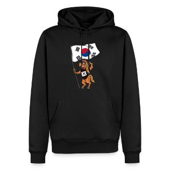 Fan Horse sud-coréen - Sweat à capuche Premium bio Homme - noir - Devant - Nico (187cm)