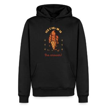 La crème glacée est la réponse! Crème glacée rétro drôle - Sweat à capuche Premium bio Homme - noir - Devant - Nico (187cm)