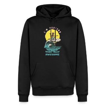 Je me sens Tide-ally génial drôle Retro Surfer - Sweat à capuche Premium bio Homme - noir - Devant - Nico (187cm)