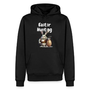 Happy Easter, Funny Easter Rabbit, Easter Hunting - Männer Premium Bio Hoodie - Schwarz - Vorne - Nico (187cm)