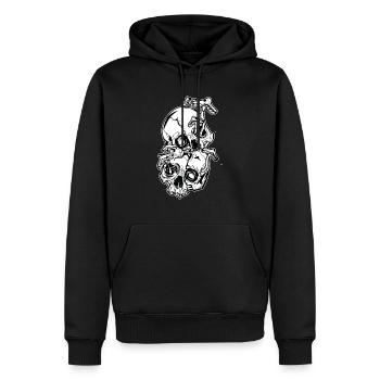 Magic Mushrooms // Skulls // Illustration - Männer Premium Bio Hoodie - Schwarz - Vorne - Nico (187cm)