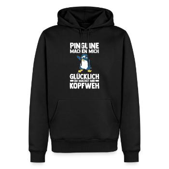 Tiermotiv Pinguin - Männer Premium Bio Hoodie - Schwarz - Vorne - Nico (187cm)