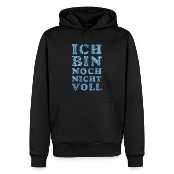 Ich bin noch nicht voll - Männer Premium Bio Hoodie - Schwarz - Vorne - Nico (187cm)