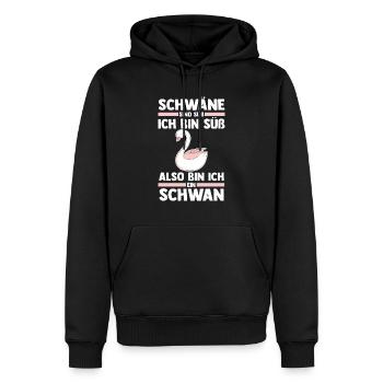 Schwan - Männer Premium Bio Hoodie - Schwarz - Vorne - Nico (187cm)