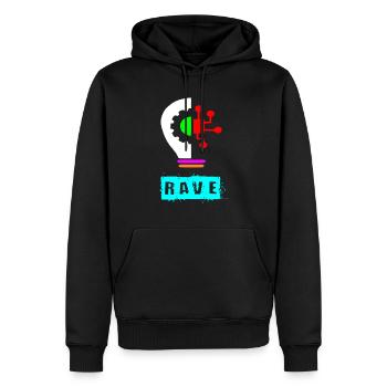 Ampoule de rave - Sweat à capuche Premium bio Homme - noir - Devant - Nico (187cm)
