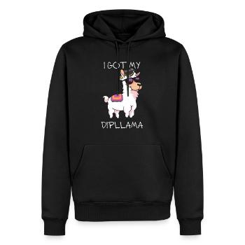 Ich habe Mein Dipllama - LLama Lover, Schule - Männer Premium Bio Hoodie - Schwarz - Vorne - Nico (187cm)