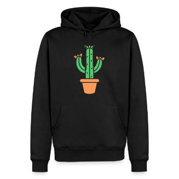 Kaktus - Männer Premium Bio Hoodie - Schwarz - Vorne - Nico (187cm)