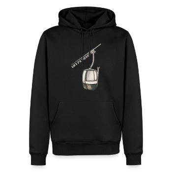 Lift me higher - vintage gondola - alpine skiing - Men’s Premium Organic Hoodie - black - Front - Nico (187cm)