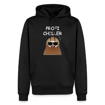 Profi Chiller Faultier - Männer Premium Bio Hoodie - Schwarz - Vorne - Nico (187cm)