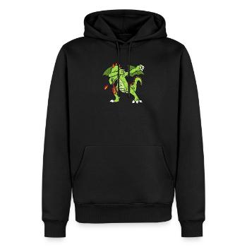 Retro Vintage Grunge Style Dabbing Dab Drache - Männer Premium Bio Hoodie - Schwarz - Vorne - Nico (187cm)