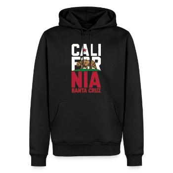 Santa Cruz California vintage rétro porte-drapeau - Sweat à capuche Premium bio Homme - noir - Devant - Nico (187cm)