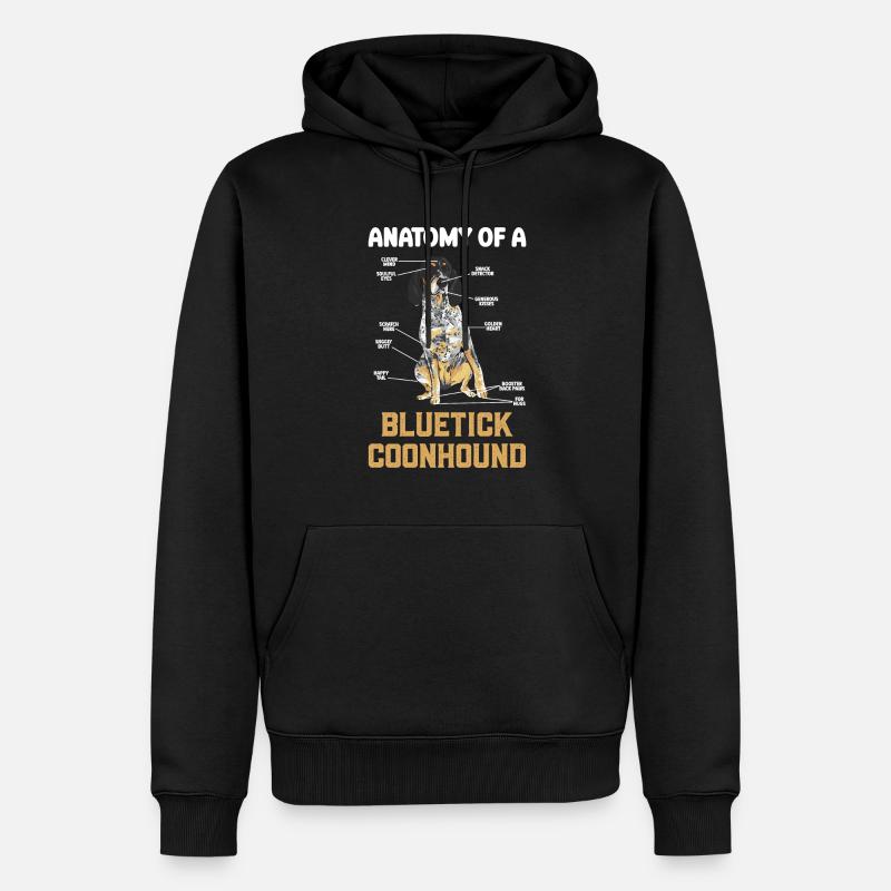 Bluetick Coonhound Cadeau Drôle Dicton - Sweat à capuche Premium bio Homme - noir