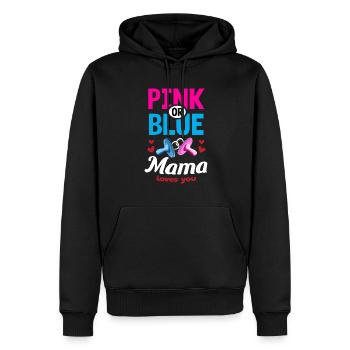Pink or Blue Mom Loves You Gender Reveal Party - Männer Premium Bio Hoodie - Schwarz - Vorne - Nico (187cm)