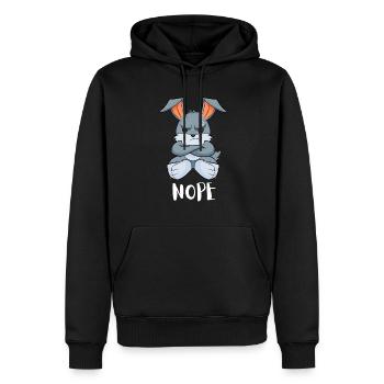 Non Lapin paresseux drôle - Sweat à capuche Premium bio Homme - noir - Devant - Nico (187cm)