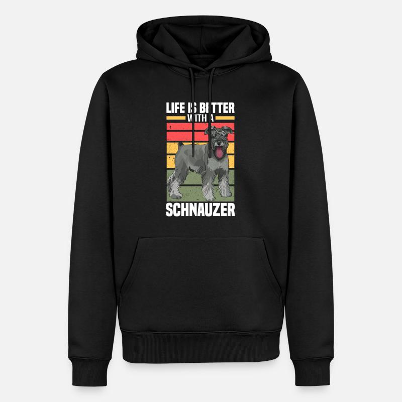 Race de chien Schnauzer - Sweat à capuche Premium bio Homme - noir