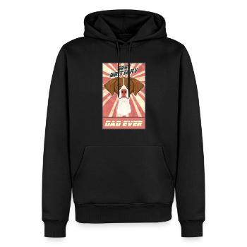 Meilleur père breton de tous les temps I Spaniel Lover - Sweat à capuche Premium bio Homme - noir - Devant - Nico (187cm)