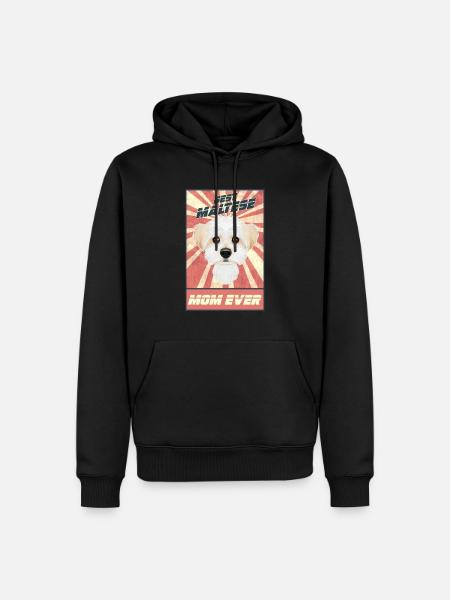 Beste Maltese moeder ooit ik Maltese minnaar - Mannen Premium Bio hoodie - zwart