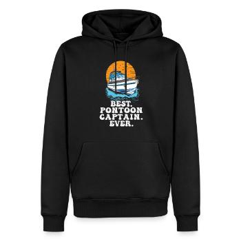 Best Pontoon Captain Ever Motorboating Quote Boat - Männer Premium Bio Hoodie - Schwarz - Vorne - Nico (187cm)
