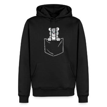 Once - Sweat à capuche Premium bio Homme - noir - Devant - Nico (187cm)