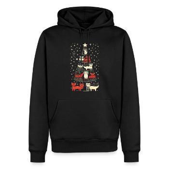 Katzen Tannenbaum Weihnachten Christbaum - Männer Premium Bio Hoodie - Schwarz - Vorne - Nico (187cm)