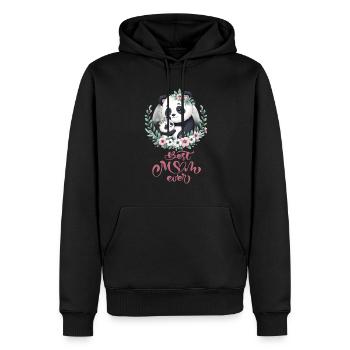 Best Mom Ever Panda Lover Floral Wreath I Mom - Männer Premium Bio Hoodie - Schwarz - Vorne - Nico (187cm)