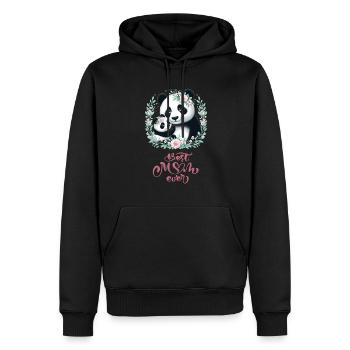 Best Mom Ever Panda Lover Floral Wreath I Mom - Männer Premium Bio Hoodie - Schwarz - Vorne - Nico (187cm)