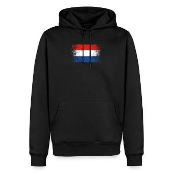 Pays-Bas Drapeau néerlandais Vintage - Sweat à capuche Premium bio Homme - noir - Devant - Nico (187cm)