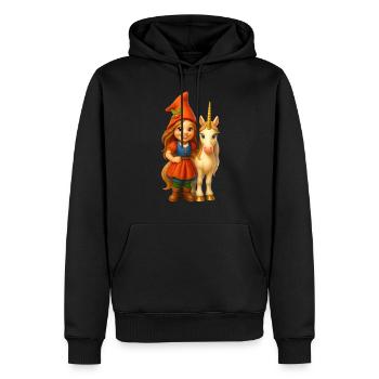 Super süße Zwergin mit Einhorn - Männer Premium Bio Hoodie - Schwarz - Vorne - Nico (187cm)