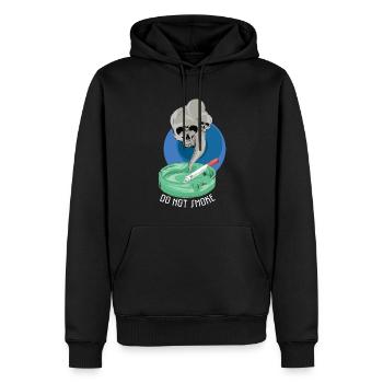 Nicht rauchen, der Rauch bringt dich um - Männer Premium Bio Hoodie - Schwarz - Vorne - Nico (187cm)