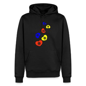 Cœur de volleyball - Sweat à capuche Premium bio Homme - noir - Devant - Nico (187cm)
