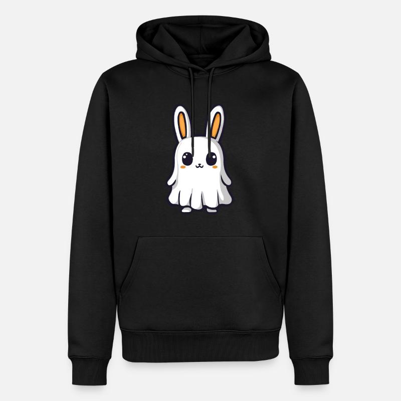Hase Halloween Comic Geist - Männer Premium Bio Hoodie - Schwarz