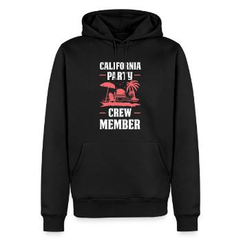 Équipe de fête californienne - Sweat à capuche Premium bio Homme - noir - Devant - Nico (187cm)