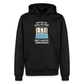 Schlafende Kaffeetasse - Männer Premium Bio Hoodie - Schwarz - Vorne - Nico (187cm)