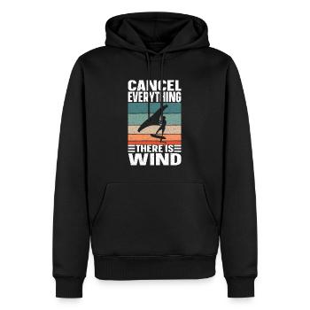 Wing Foiling Surf Surfing Surfer Grunge - Sweat à capuche Premium bio Homme - noir - Devant - Nico (187cm)