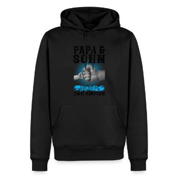 Papa & Sohn Familie Sohn Geschenk - Männer Premium Bio Hoodie - Schwarz - Vorne - Nico (187cm)