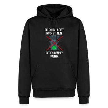 gegen Grüne Politik Grün Geschenk - Männer Premium Bio Hoodie - Schwarz - Vorne - Nico (187cm)