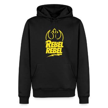 Rebel Rebel - Sweat à capuche Premium bio Homme - noir - Devant - Nico (187cm)