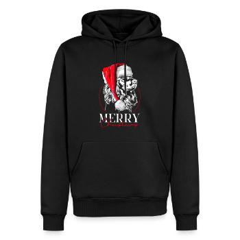 Santa Deutsch Langhaar Merry Christmas Hunde - Männer Premium Bio Hoodie - Schwarz - Vorne - Nico (187cm)