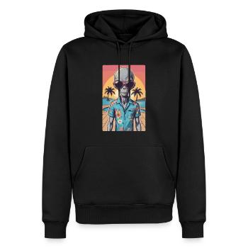 Alien with sunglasses - Men’s Premium Organic Hoodie - black - Front - Nico (187cm)