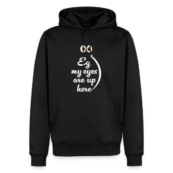 J’ai les yeux en l’air - Sweat à capuche Premium bio Homme - noir - Devant - Nico (187cm)
