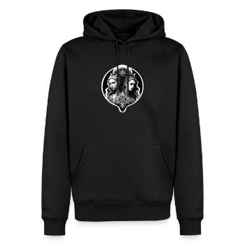 déesses - Sweat à capuche Premium bio Homme - noir - Devant - Nico (187cm)