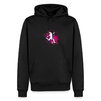 Cadeau de femme de football explosion de couleur cool - Sweat à capuche Premium bio Homme - noir - Devant - Nico (187cm)