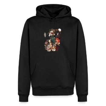 Anime Girl Flat Design Cute Pop - Männer Premium Bio Hoodie - Schwarz - Vorne - Nico (187cm)