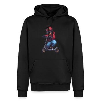 Panther Roller - Männer Premium Bio Hoodie - Schwarz - Vorne - Nico (187cm)