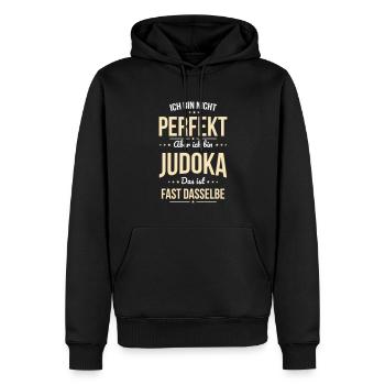 Ich bin nicht perfekt aber ich bin Judoka - Männer Premium Bio Hoodie - Schwarz - Vorne - Nico (187cm)